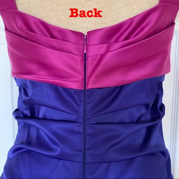 Suzi Chin by Maggy Boutique Purple Ruched Dress 10 - Picture 6 of 8